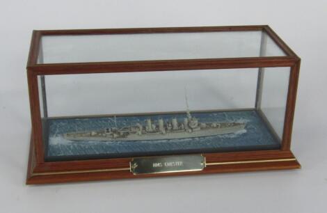 A scale model of the light cruiser HMS Chester