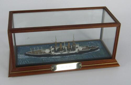 A scale model of an ironclad battleship HMS Triumph