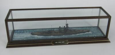 A scale model of the battleship HMS Iron Drake