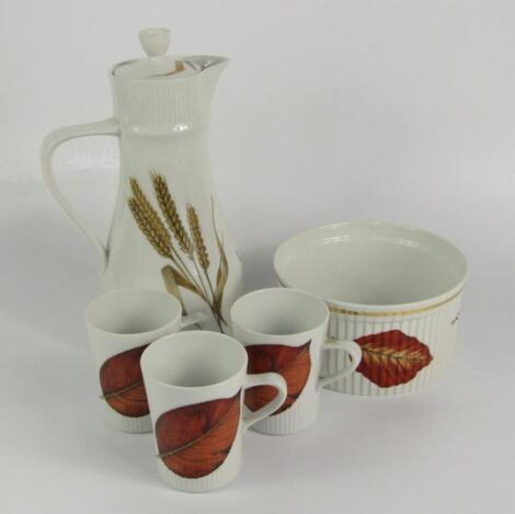 A Royal Worcester porcelain part dinner and coffee service