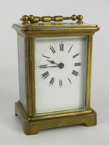 A brass cased carriage clock