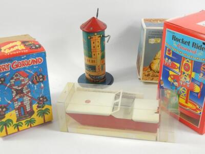 A collection of modern tin plate toys