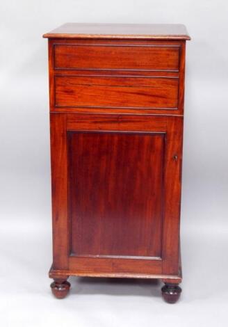 A 19thC mahogany pedestal cabinet