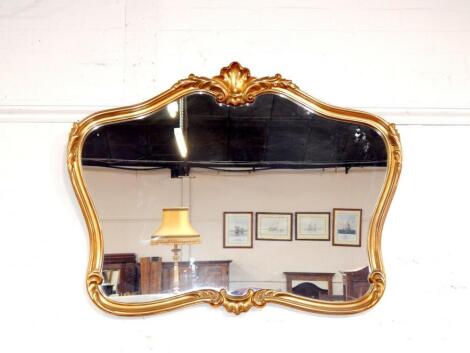 A giltwood wall mirror