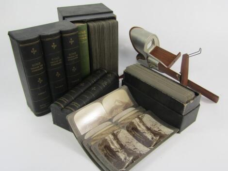 Two boxed sets of Underwood & Underwood stereoscopic cards