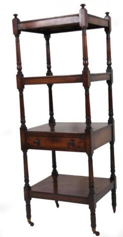 A 19thC mahogany four tier whatnot