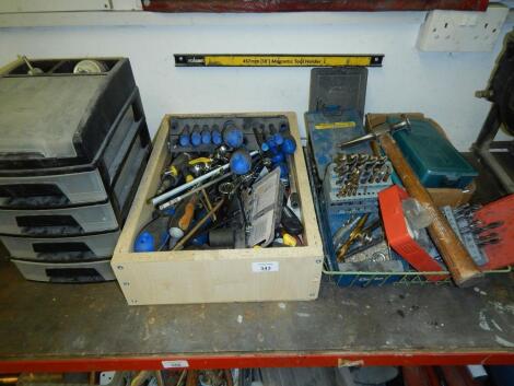 Various tools and drill bits