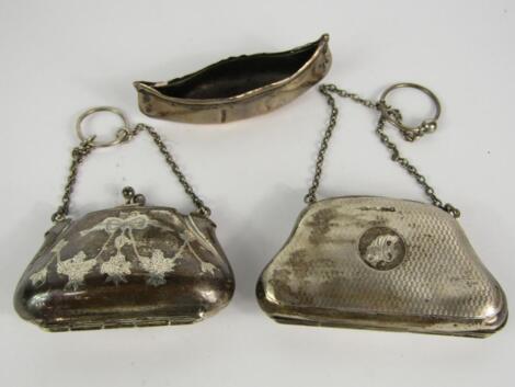 A George V silver purse