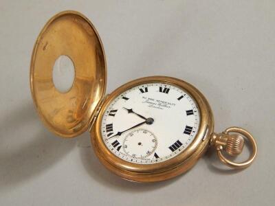 A 9ct gold half hunter pocket watch