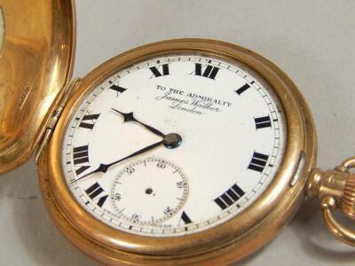 A 9ct gold half hunter pocket watch - 2