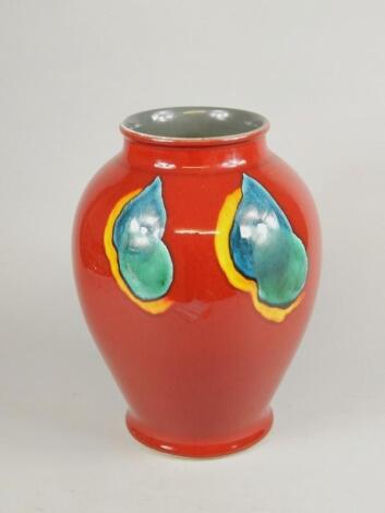 A Poole Delphis style baluster vase