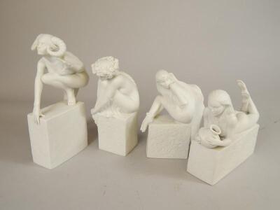 Four Royal Copenhagen ceramic figures