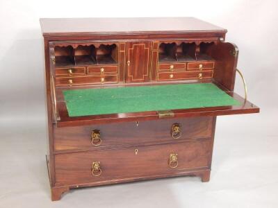 An early 19thC mahogany secretaire chest - 2