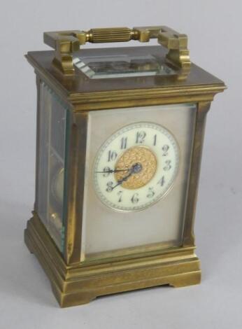 A late 19thC French brass carriage clock