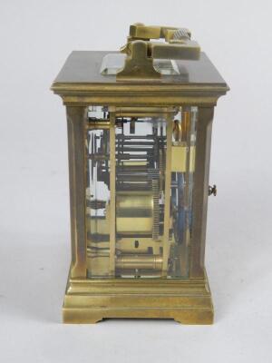 A late 19thC French brass carriage clock - 3