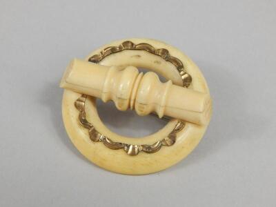 A Victorian ivory brooch