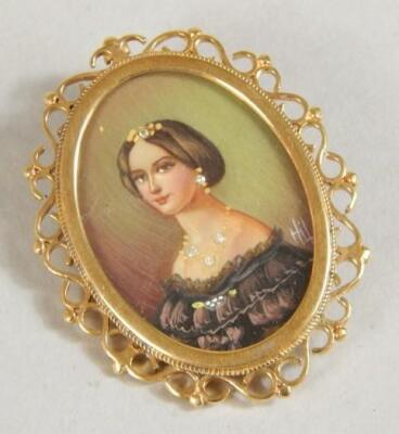 A 20thC portrait brooch