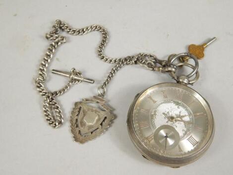 A late Victorian silver open faced pocket watch