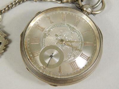 A late Victorian silver open faced pocket watch - 2