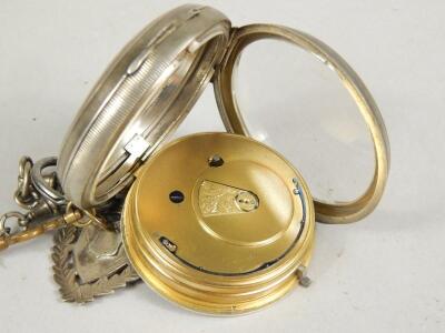 A late Victorian silver open faced pocket watch - 4