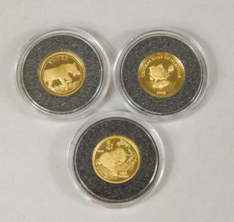 Various gold proof coins