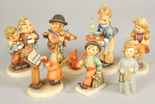 Seven Goebel ceramic figures after Hummel