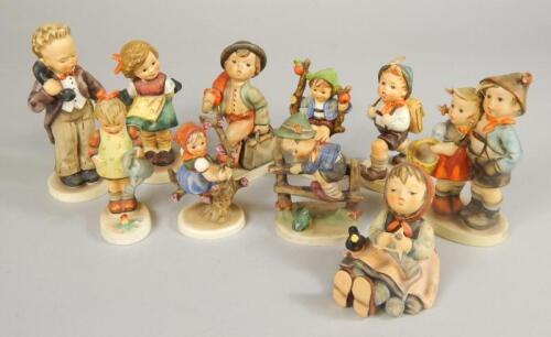 Ten Goebel ceramic figures