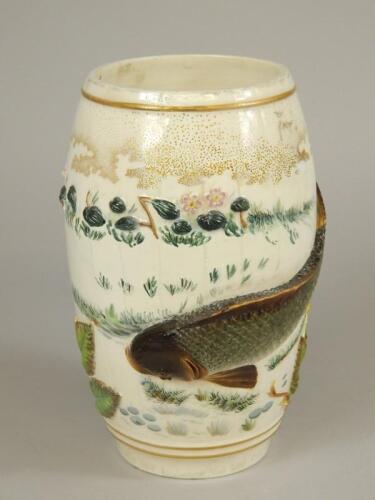 A 19thC ceramic barrel shaped vase