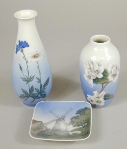 Three Royal Copenhagen porcelain items