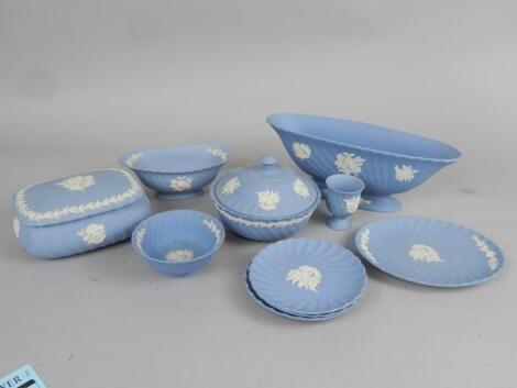 Various items of Wedgwood blue Jasperware