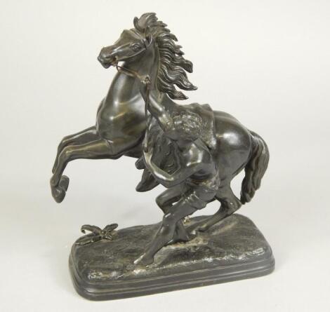 A small spelter model of a Marley horse