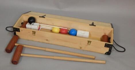 A modern croquet set