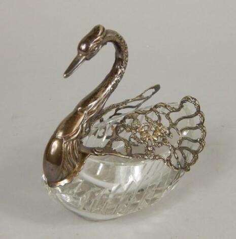 An early 20thC novelty silver pin dish