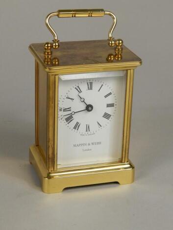 A 20thC carriage clock by Mappin and Webb