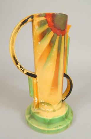 A mid 20thC plaster finish Art Deco vase