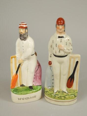 Two Staffordshire style pottery figures