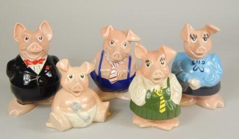 A set of five Wade Natwest pigs