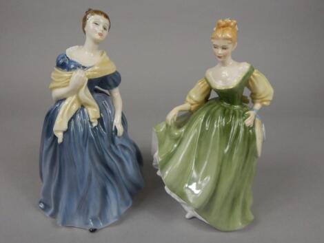 Two Royal Doulton porcelain ladies