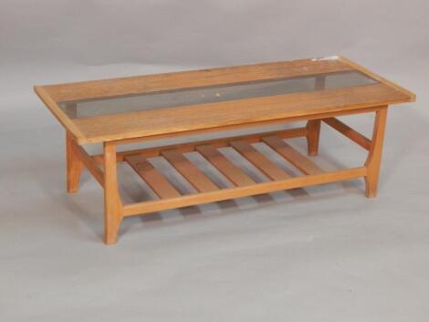 A retro style teak coffee table