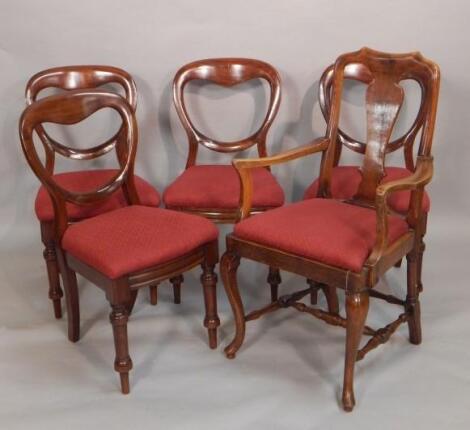 A set of four Victorian mahogany balloon back chairs