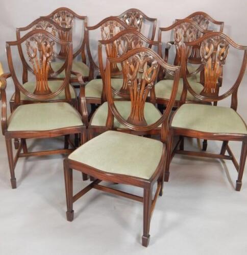 A set of ten mahogany dining chairs in George III style