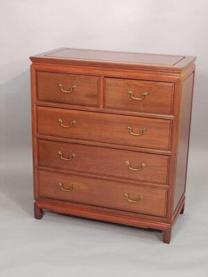 A Chinese hardwood chest of drawers