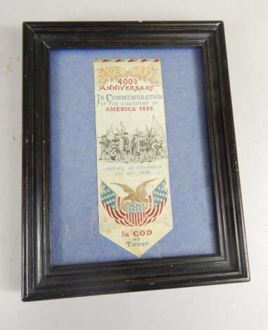 An unusual silk book mark or banner