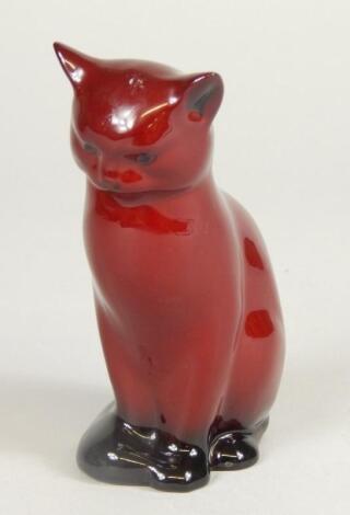 A Royal Doulton Flambe cat