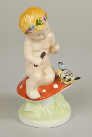 A modern Royal Dux porcelain figure of a nude child