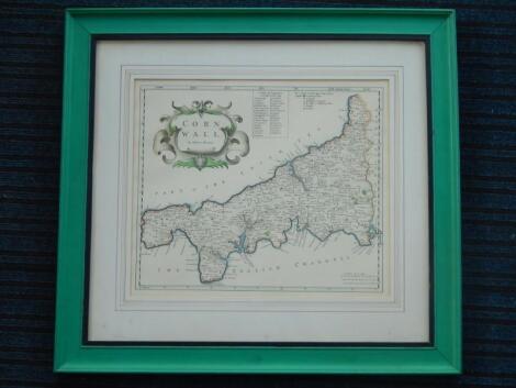 After Robert Morden. A map of Cornwall