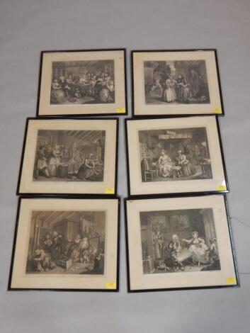 After William Hogarth A set of six engravings