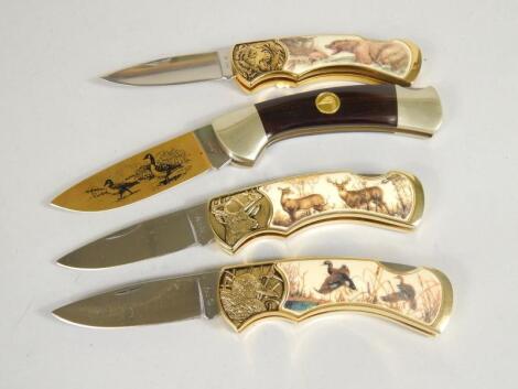 Three Franklin Mint hunting knives