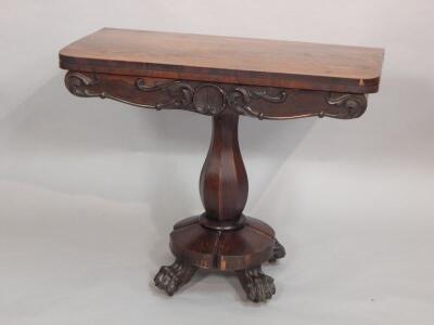 An early Victorian rosewood tea table