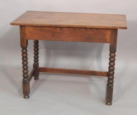 An oak side table